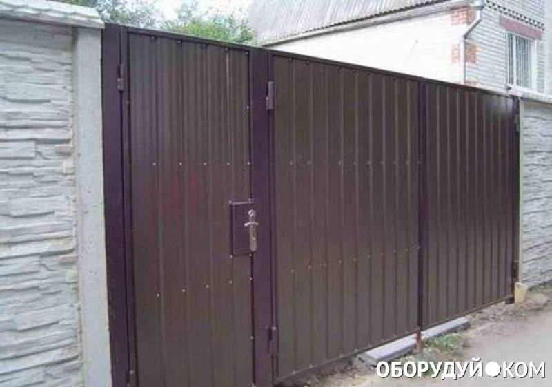 Калитки и ворота из металлопрофиля: фото, виды и цена для забора