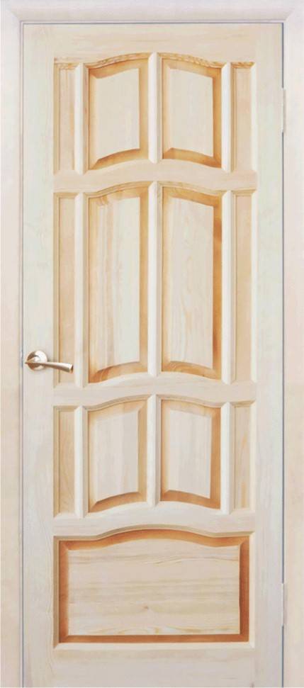 Двери из массива сосны: филенчатые, межкомнатные и неокрашенные, фото и отзывы