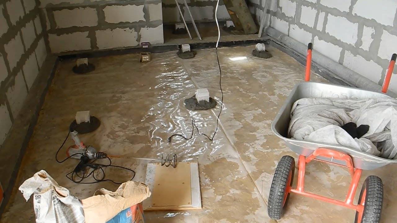 Как сделать бетонный пол в гараже своими руками правильно