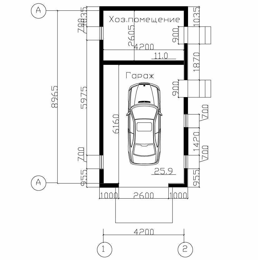Размер гаража на 1 машину: минимальные и оптимальные метражи в частном доме, стандартная ширина на один автомобиль
