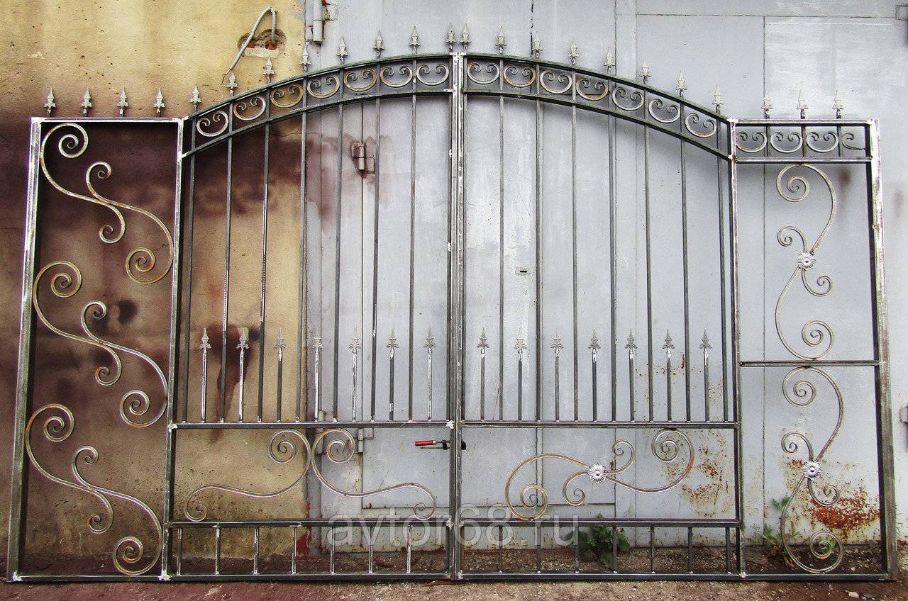 Ворота с калиткой из профнастила своими руками: фото и видео