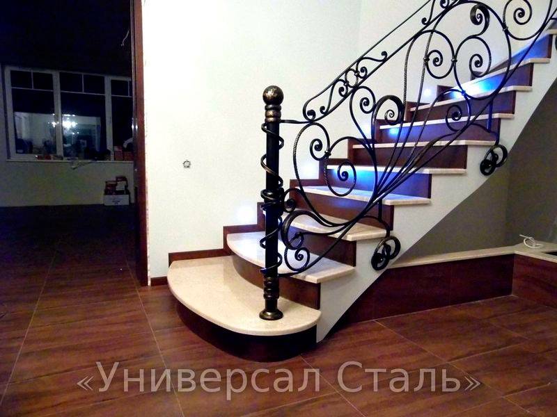 Кованые перила для лестницы: красота металлических узоров
