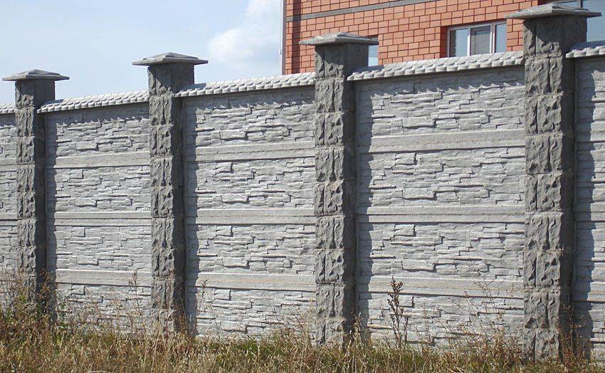 Современные заборы из бетона