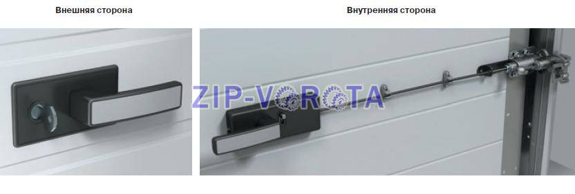 Замок на секционные ворота: ригельный
