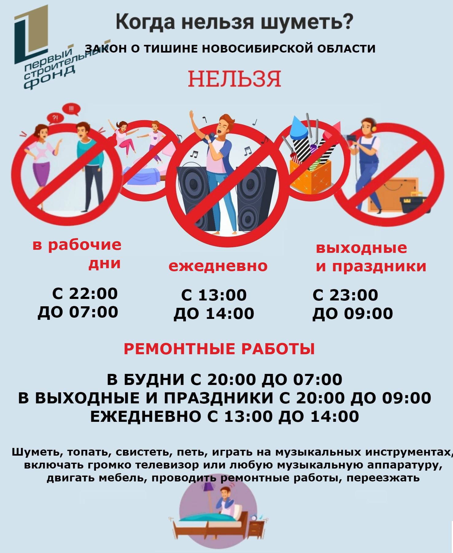 Закон о тишине в Новосибирске в 2022 году и области: до скольки шуметь, режим
