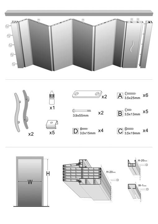 Двери межкомнатные гармошка: особенности конструкции, плюсы и минусы, фото