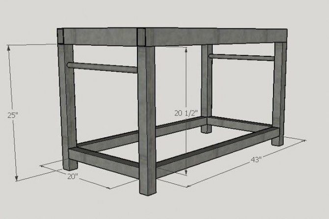 Деревянный верстак в гараж своими руками чертежи и размеры