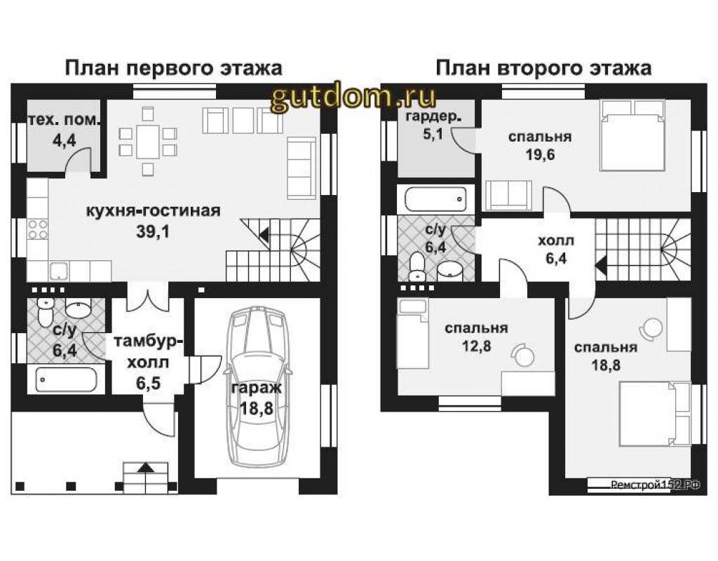 Каркасный дом с мансардой и гаражом