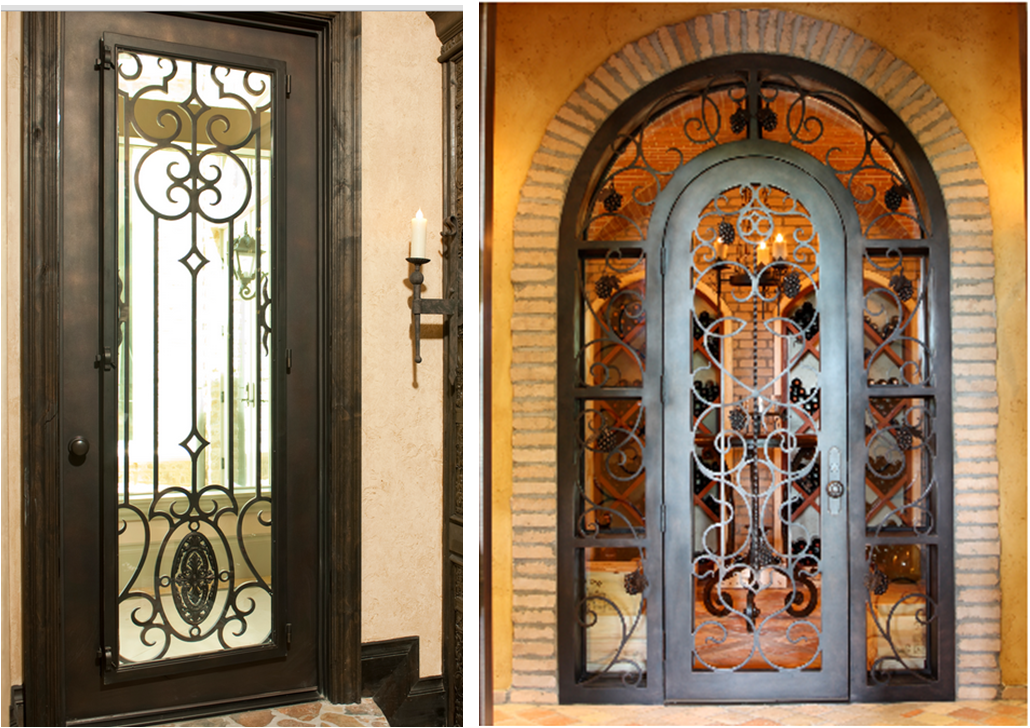 Дверь с ковкой и стеклопакетом. Кованые двери со стеклом. Двери в готическом стиле. Кованые двери входные. Дверь кованый стекло
