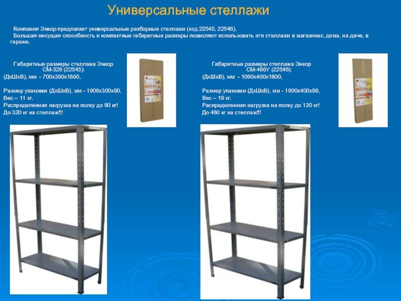 Назначение стеллажей и их виды