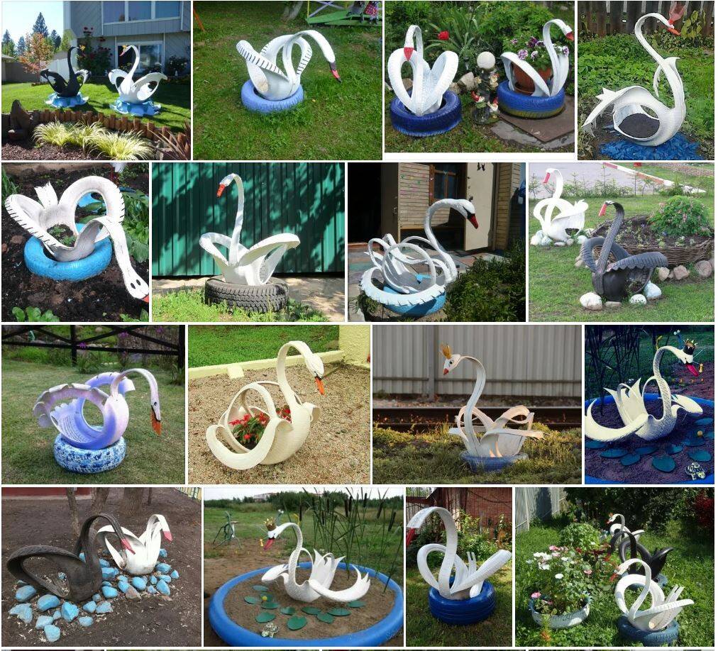 Как вырезать лебедя из покрышки: пошаговая инструкция + украшаем свой садовый участок быстро и красиво