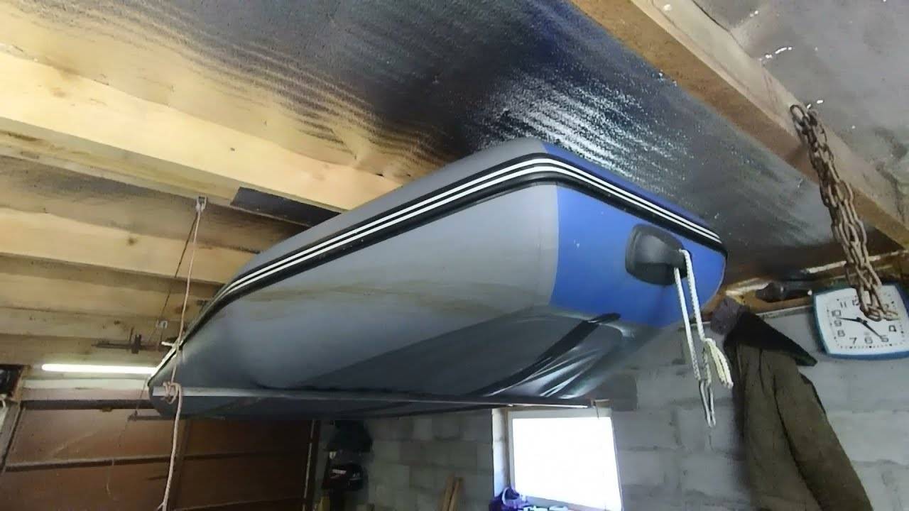 Как хранить лодки пвх в гараже зимой: как подвесить лодку к потолку, правила чистки, ремонта и укладки