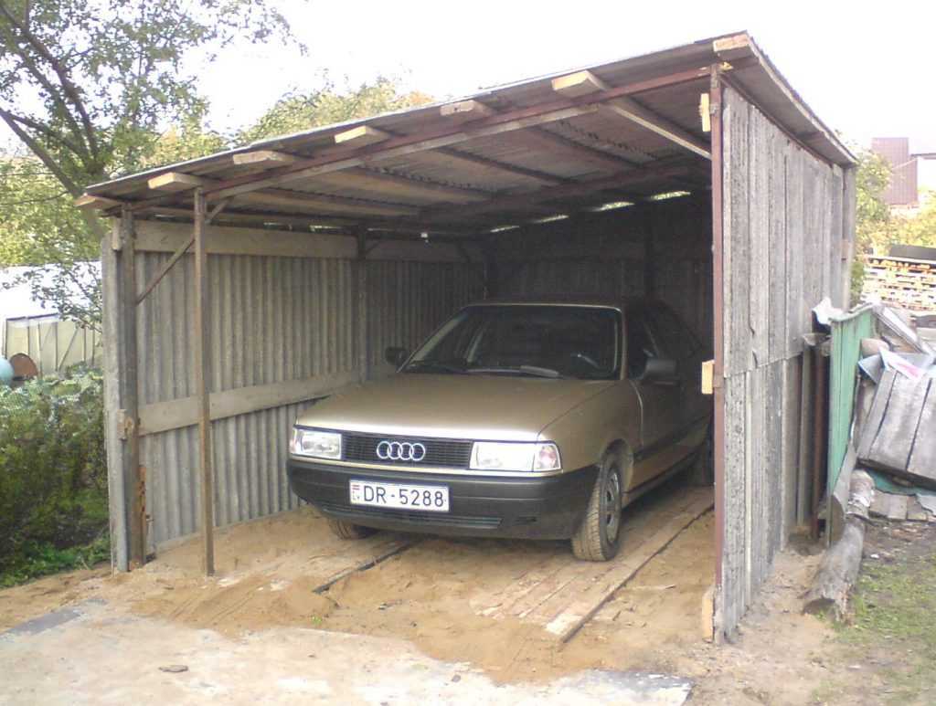 Каркасный гараж для автомобиля своими руками