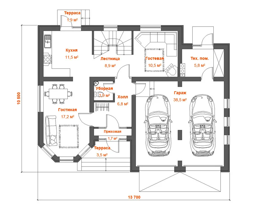 Проекты домов и коттеджей с гаражом | house expert